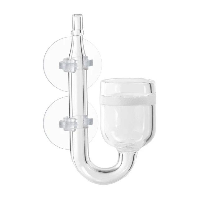 UEEEEKEK U-Form CO2-Regler-Diffusor-Kontrollglasrohr mit Saugnapf