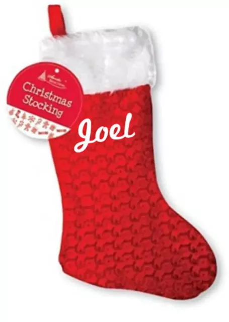 PERSONALISED CHRISTMAS STOCKING Deluxe Luxury Stockings XMAS GIFT Printed UK