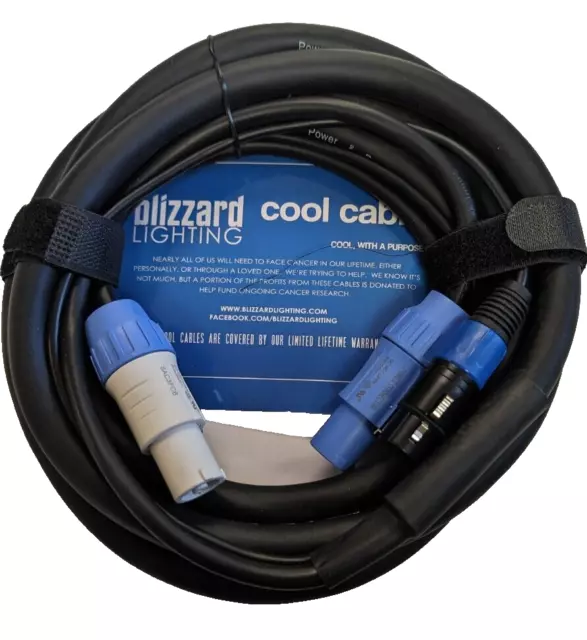 Blizzard DMX5PC-10 /COMBO 5-PIN DMX COOL CABLE+POWERCON Compatible CABLE 10 Foot