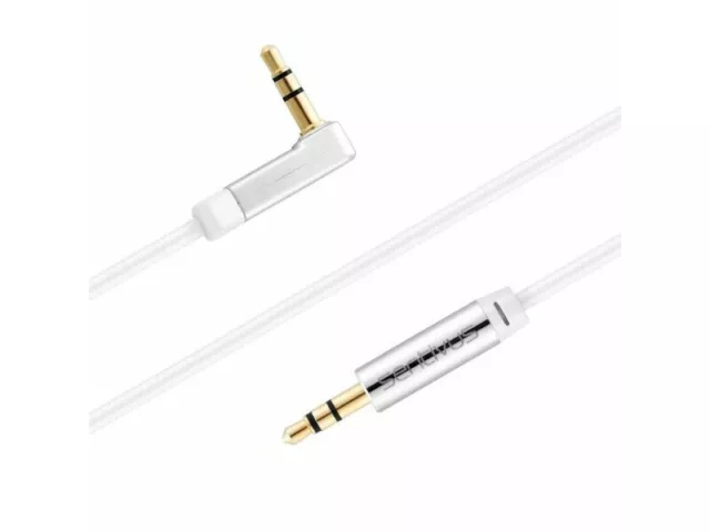 5m Audio Stereo Klinken Kabel 3,5mm Klinke Kopfhörer 3,5mm Stecker 90 Grad Weiß