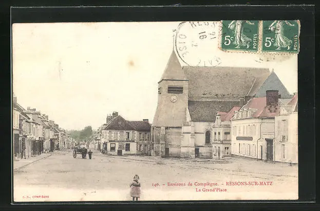 CPA Ressons-sur-Matz, La Grand´Place 1912