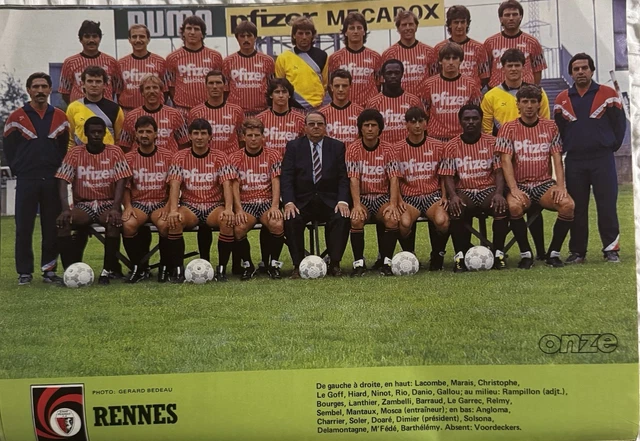 Poster OGC Nice / Rennes - Saison 1985-1986 - Magazine MONDIAL - Excellent état