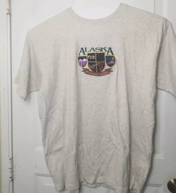 Vintage Princess Cruises Embroidered Alaska Shirt Short Sleeve Size XXL A8