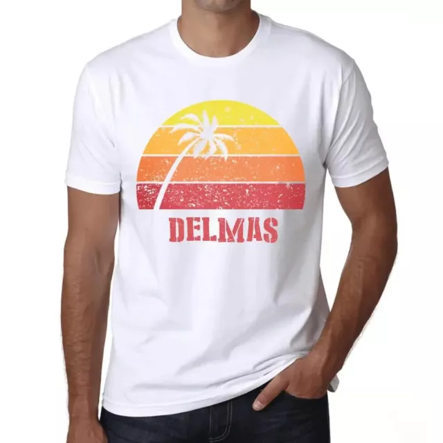 Camiseta Estampada para Hombre Palma, Playa, Puesta De Sol En Delmas – Palm,