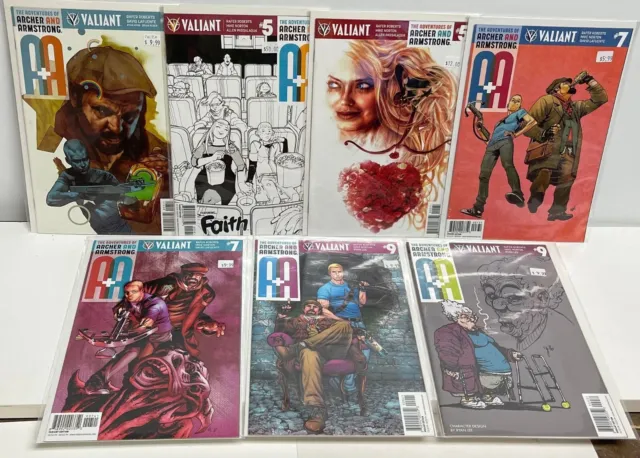 Adventures Archer & Armstrong #3, 5, 7, 9 Lot of 7 Incentive Comics 2016 Valiant