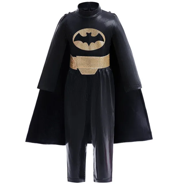Kinder Baby Jungen Batman Cosplay Kostüm Top Hose mit Cape Umhang Outfitـد