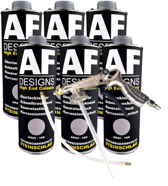 Protezione anticaduta / protezione sottoscocca grigio 6x1 kg verniciabile + protezione sottoscocca