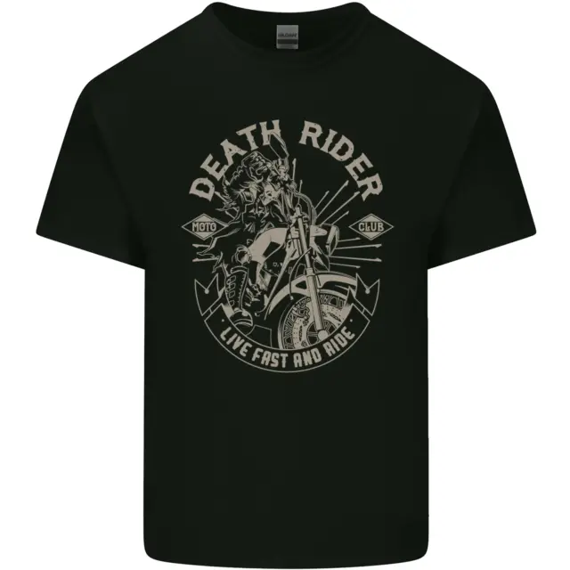 T-shirt top da moto Death Rider Moto Club Biker da uomo cotone
