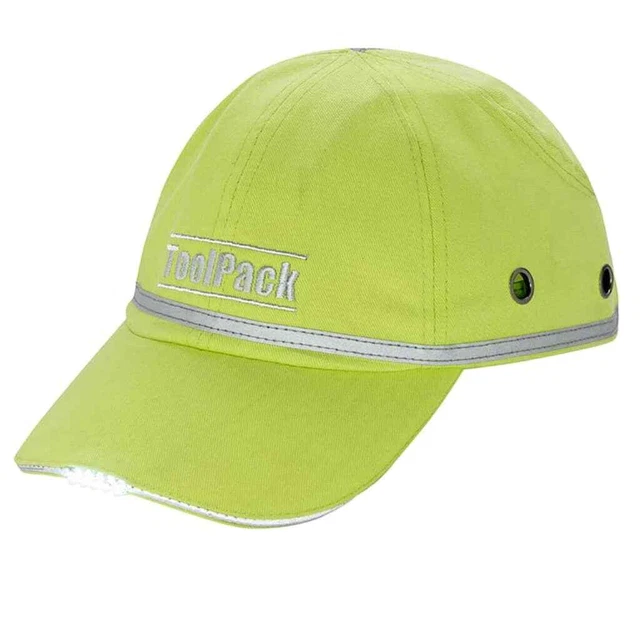 Toolpack Cappuccio Protettivo Lavoro Led Verde Lime