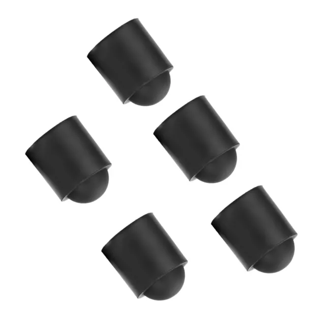 (Black)10pcs Pool Tip Rubber Cover Billiards Cues Stick Protection Cap A HG5