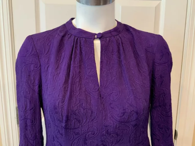 Nanette Lepore Purple Paisley Textured "Nouveau" Shift Dress, Size 6 (US) NWT! 2