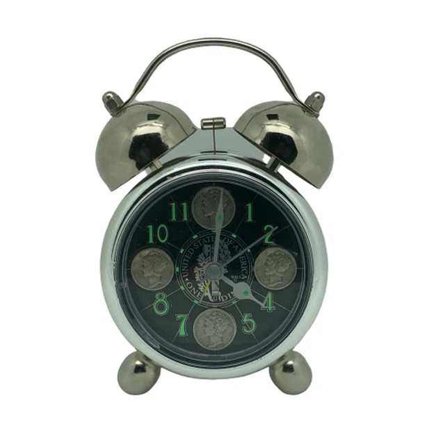 Lazy Boutique 3 inches Bell Alarm Clock Battery Operated Loud Alarm Clock Silver