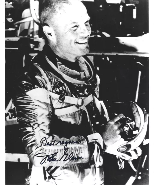 JOHN GLENN SIGNED 8x10 PHOTO 2 NASA MERCURY ASTRONAUT  UACC AFTAL RD AUTOGRAPH