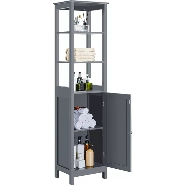 Mueble Columna de Baño Gris Armario para Baño Gabinete Mueble Auxiliar Baño