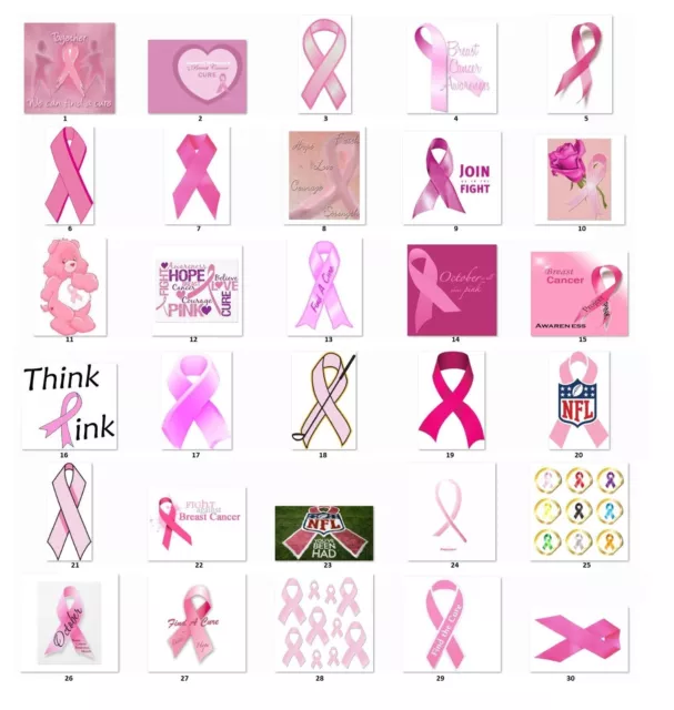 30 Personalized Address Labels Breast Cancer Think Pink (tp2) Buy 3 get 1 free