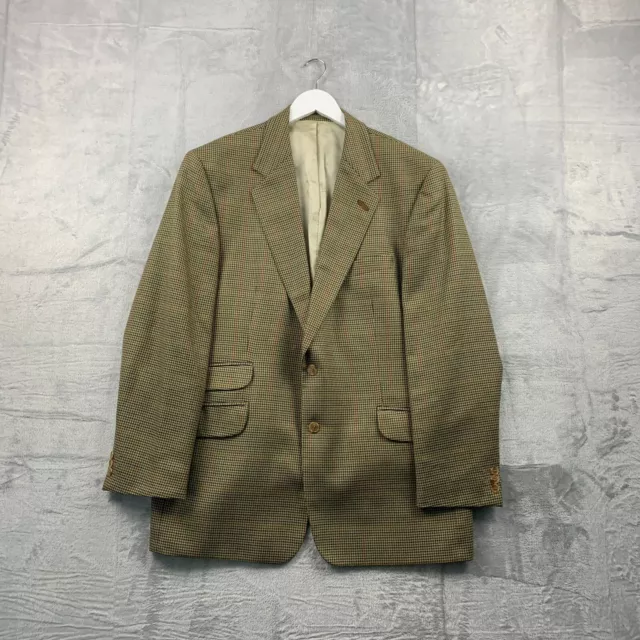 BROOK TAVERNER Blazer Mens 44 XL Hacking Jacket Tweed Wool Houndstooth Check