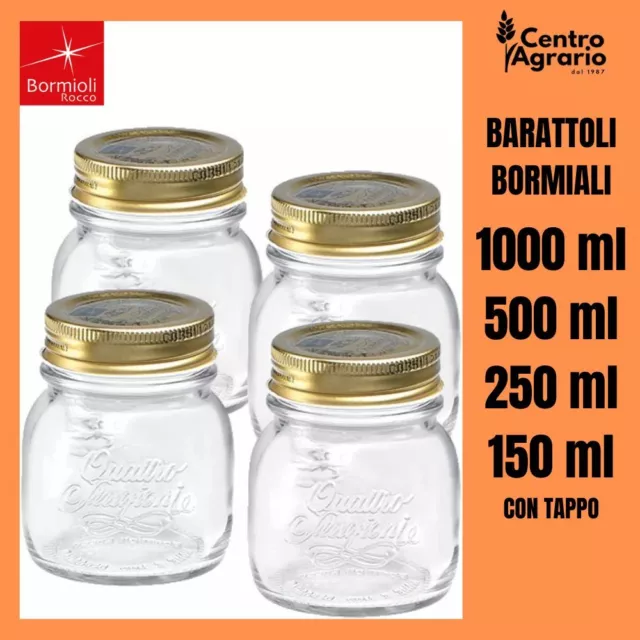 Barattoli Bormioli Rocco in vetro per conserve alimentari con tappi 500 250 ml