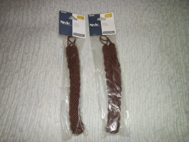 (2)  Curtain Tieback Tie Backs Holdbacks Braid Durable Curtains Rope Chocolate