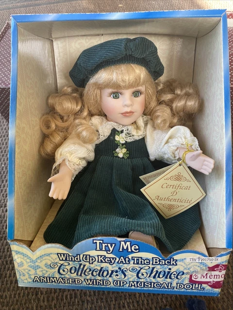 DanDee Memories Musical Animated Wind-Up Bisque Porcelain Doll 11"