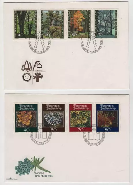 Liechtenstein Trees / Plants. Lot Of 4- First Day Covers