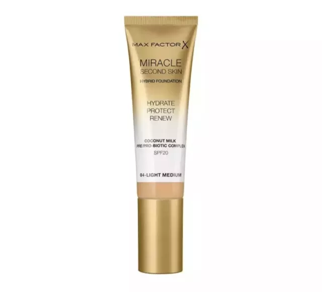 Max Factor Miracle Second Skin Foundation 04 Light Medium 30Ml