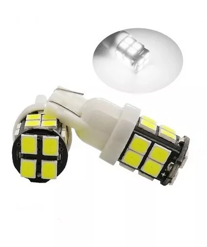 2x Ampoules LED T10 W5W 20SMD 6000K Blanc puissant 12v pour veilleuses de phares