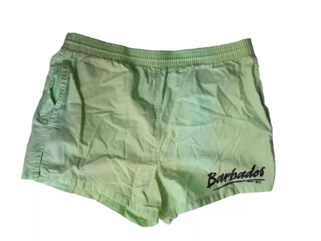 Vtg 80s 90s Neon Shorts Mens Medium Athletic Swim Surf Barbados Ferino Trunks