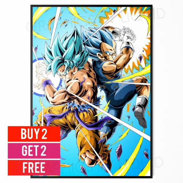 Dragon Ball Poster Vegeta ssj2 Shen Long 12inx18in Free Shipping