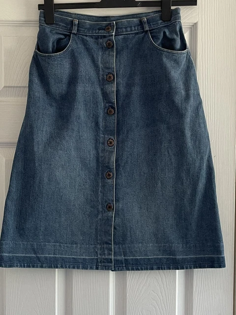 Gonna denim vintage con bottoni anteriori taglia 14
