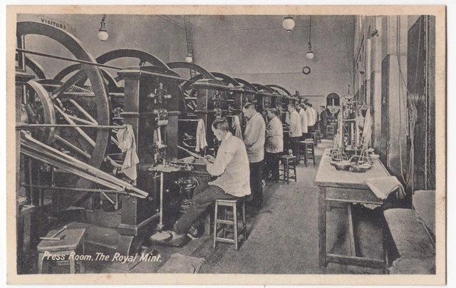London; Press Room, The Royal Mint PPC, Unposted, c 1930's