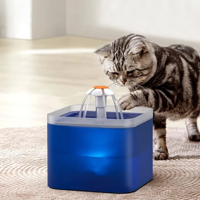 Electric Pet Water Fountain LED Cat Dog Automatic Drinking Bowl Dispenser 2L