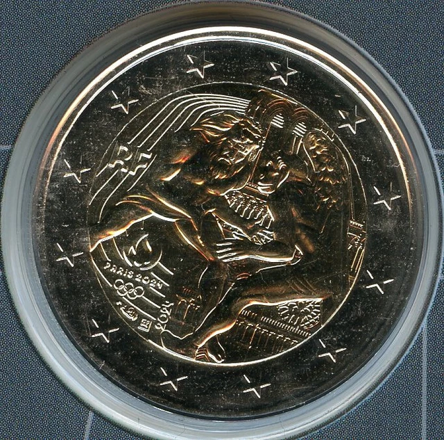 FRANCE 2 EURO 2024 Paris Olympics Spectacular Coin card BU 18.78