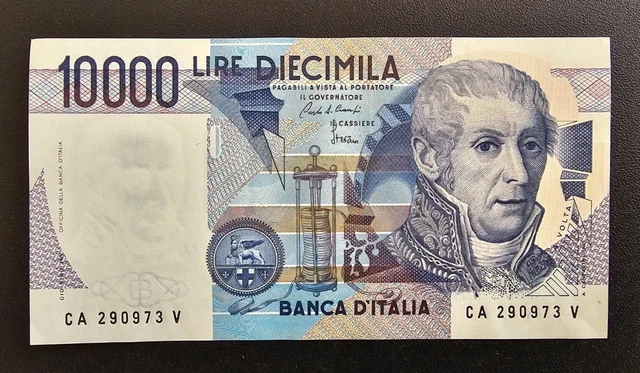 Banconota Banca D'Italia Lire 10000 Volta Serie CA290973V Anno 1984