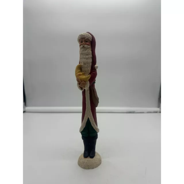 Rare Vintage Jim Shore Skinny Pencil Santa Claus Holding Moon 10 Inch