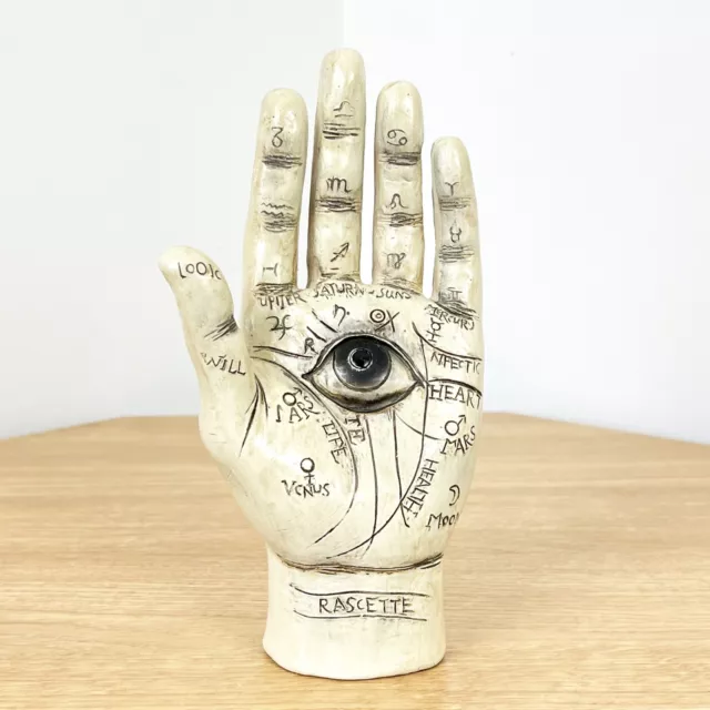 Hand Ornament Palmistry Hamsa All Seeing Eye Sculpture Figurine Statue Gothic