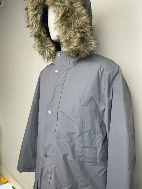 TIMBERLAND MEN'S GRAY Waterproof Faux Fur Hooded Parka Jacket 8141J-039 ...