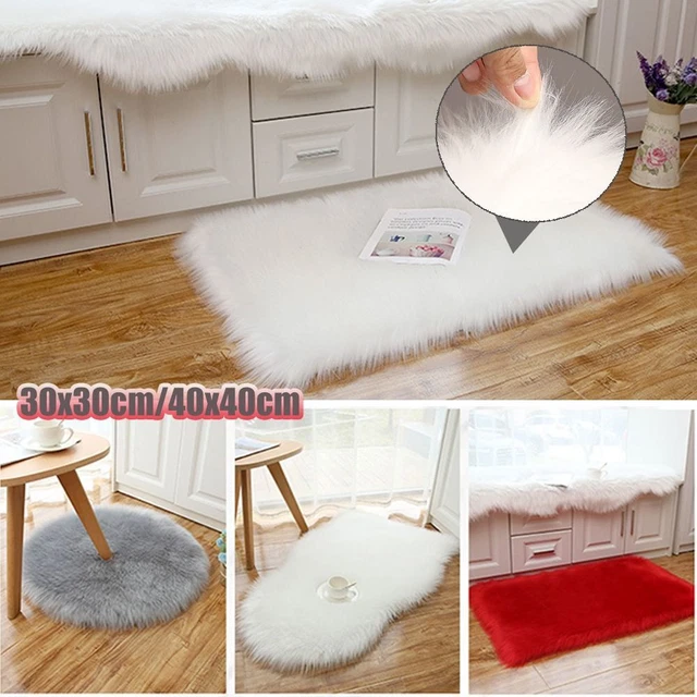 Fluffy Plush Carpet Long Hair Imitation Wool Pad Sofa Cushion Rugs  Bedroom