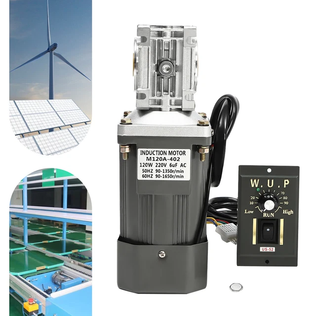 120W Schneckengetriebemotor 220V - Mit Drehzahlregler Bis 1650 U/min