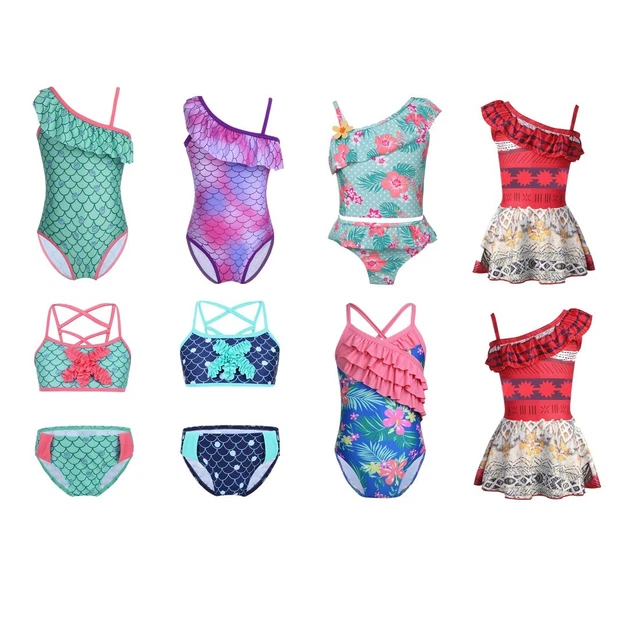 Toddler Girl Kid Floral Mermaid Swimwear Swimsuit Bathers Beach Swimmer Costume