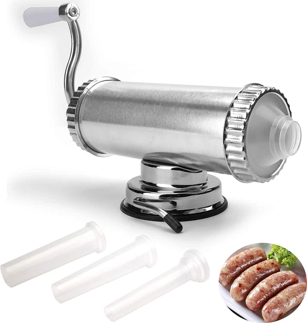 2 LBS Sausage Stuffer - Horizontal Kitchen Stuffing Maker Stainless Steel Meat S