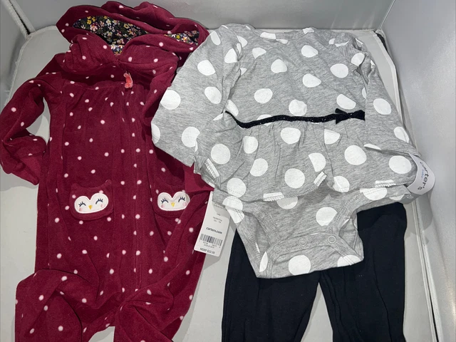 Carter's Baby Girl Size 12 Months 2-Piece Bodysuit & Tutu Leggings Set NWT