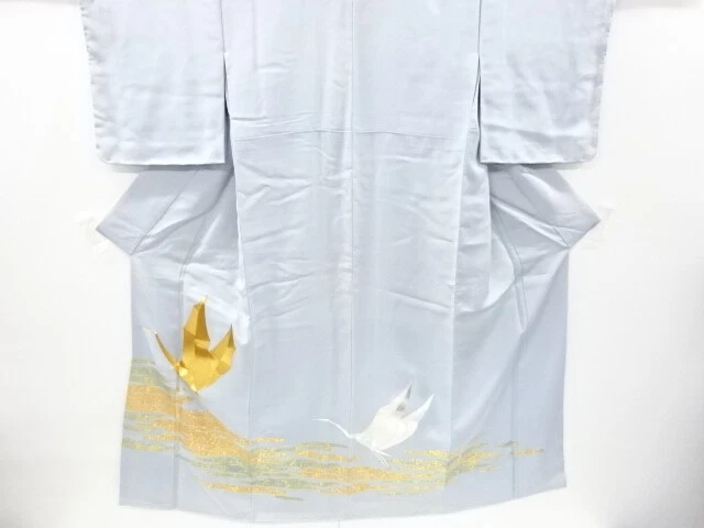 5698469: Japanese Kimono / Vintage Unused Iro Tomesode / Embroidery / Crane
