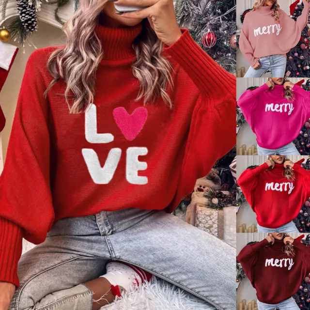 Maglione Lavorato A Maglia Dolcevita A Forma Di Cuore Da Donna Maglion ^