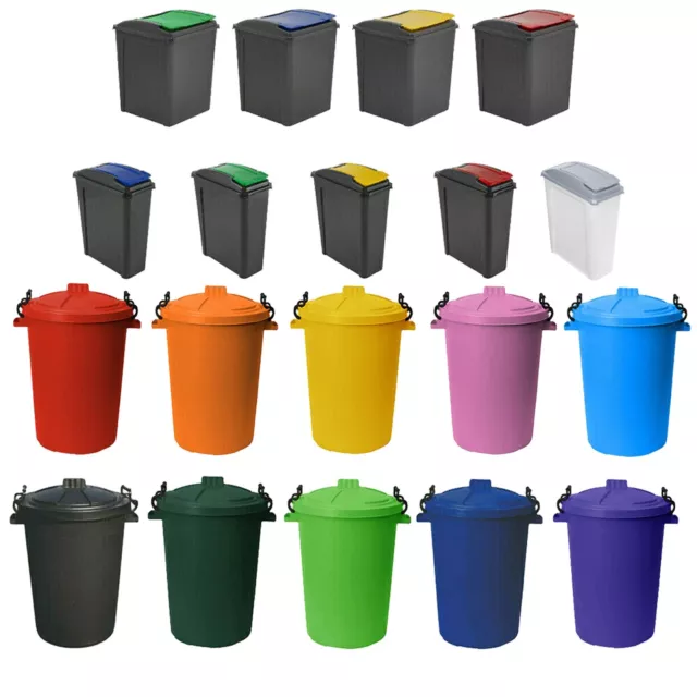 Basurero de basura de 25 L/50L/80L para almacenamiento de residuos plásticos para el hogar/cocina/jardín