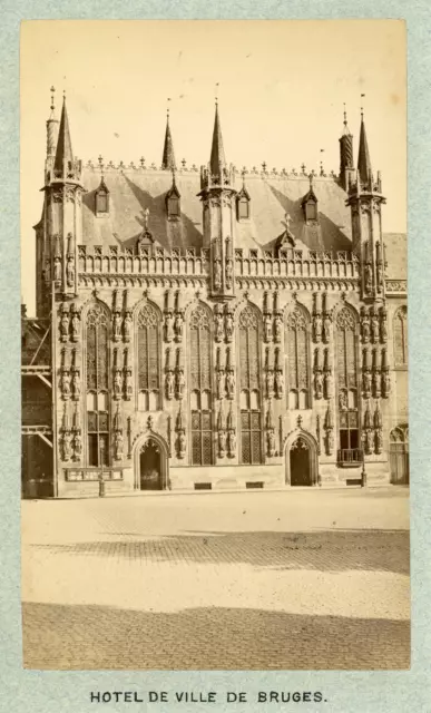 Belgique, Bruges, Hôtel de Ville de Bruges, ca.1880, vintage albumen print Vinta