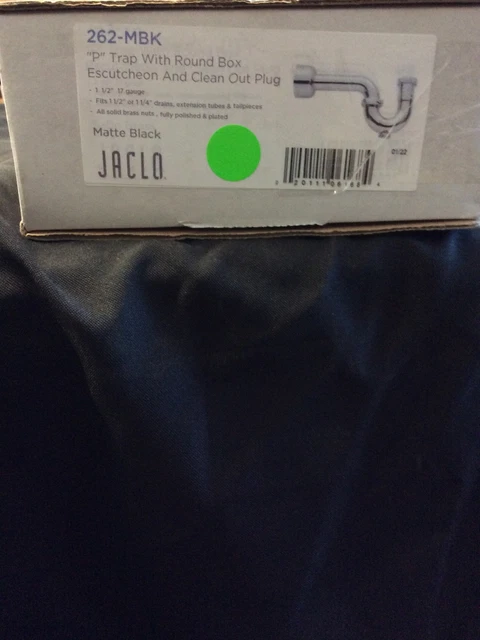 Jaclo P Trap With Round Box Escutcheon And Clean Out Plug 262-MBK Matte Black H3