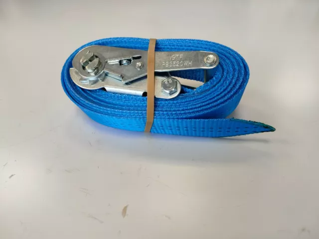 2x Blue Endless Ratchet Strap 35mm Webbing 2t 4 Metre Lashing Strap