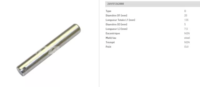 JUNGHEINRICH Asse Spilla Di Ciottoli Diametro 20 MM Lunghezza 135 MM Pallet Eje