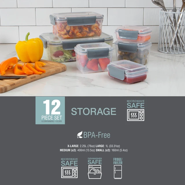 Kitchen Details 12 Piece Airtight Food Storage Container Set