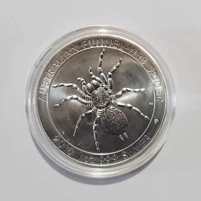 1 oz Perth Mint 2015 Australian Funnel-Web Spider 999 Fine Silver Bullion Coin